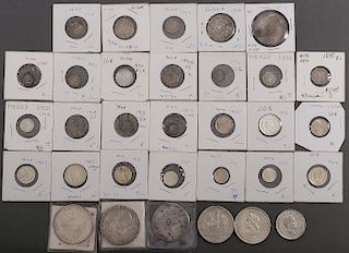 32 CENTRAL & SOUTH AMERICAN SILVER PIECES