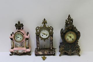 Lot of 3 Antique Clocks.