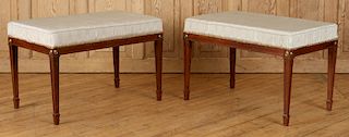 PAIR NEOCLASSICAL STYLE UPHOLSTERED BENCHES