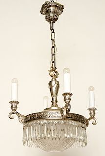 SILVERPLATE NEOCLASSICAL STYLE CHANDELIER C.1940