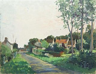 Constantine Kluge, (French, 1912-2003), Road Through a Village