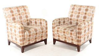 PAIR CONTEMPORARY UPHOLSTERED CLUB CHAIRS