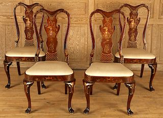 SET 4 QUEEN ANNE STYLE SIDE CHAIRS BY CENTURY