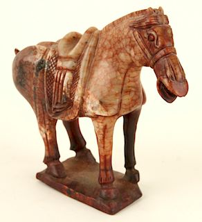 CHINESE HARDSTONE SCULPTURE OF A HORSE