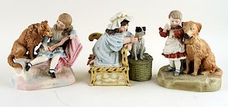 COLLECTION 3 CONTINENTAL PORCELAIN FIGURAL GROUPS