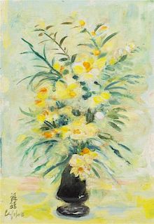 Le Pho, (French/Vietnamese, 1907-2001), Floral Still Life with Vase