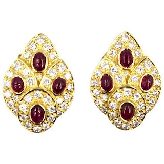 1960s Van Cleef & Arpels Diamond Ruby Earrings