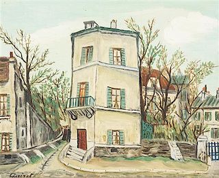 Alphonse Leon Quizet, (French, 1885-1955), Village Scene