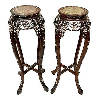 Pair of Chinese Pedestal Stands