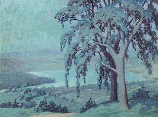 Frank Reed Whiteside, (American, 1866-1929), Landscape with a Tree, 1921