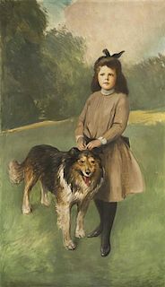 John White Alexander, (American, 1856-1915), Girl with Dog, 1902-03