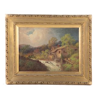 George W. Nicholson. Grist Mill, Oil on Canvas
