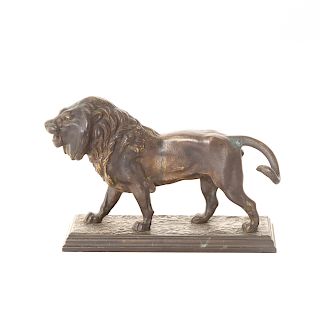 Antoine Barye. "Lion qui Marche," Cast Bronze