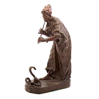 Arthur Strasser. "Charmeur de Serpent" Cast Bronze