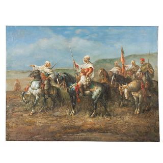 Artist Unknown, 20th c. Arabian Horses, Oil