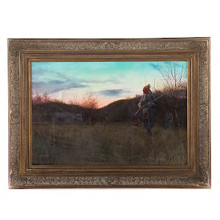 Lee Teler. "Hunting at Dawn," Oil on Canvas