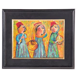 Tritt. Three Musicians, Oil on Canvas