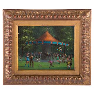 Lois Greiger. "Merry Go Round," Oil on Canvas
