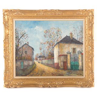Louis Dali. Village Road, Oil on Canvas