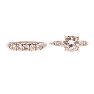 A Ladies Diamond Engagement Set in Platinum
