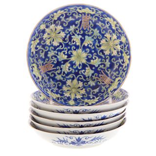Six Chinese Porcelain Saucers