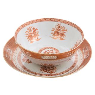 Chinese Export Persian Market Bowl and Plate