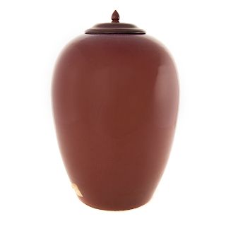 Chinese Sang de Boeuf Flambe Porcelain Melon Jar