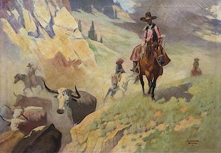 Leonard Howard Reedy, (American, 1899-1956), Cowboys, 1931