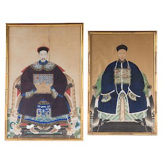 Two Chinese 19th Century Ancestor Portraits