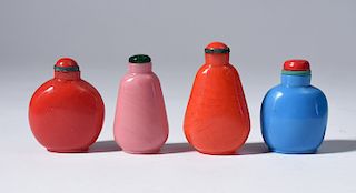 Four Peking large glass snuff bottles