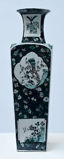 Chinese enamel decorated square vase