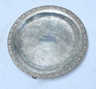 Tiffany & Co Makers sterling footed tray