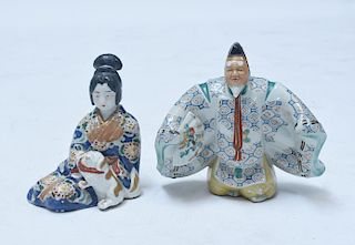 Pair Japanese Ko-Kutani figures
