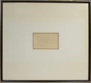 Signed Henry W. Longfellow stanza with signature