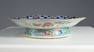 19th C. Chinese enamel decorated footed dish