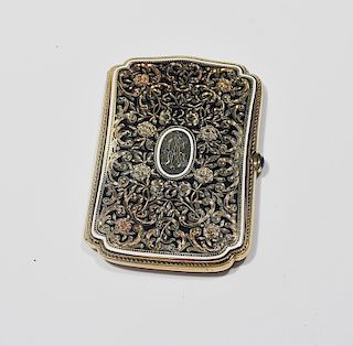 American 14K yellow gold and enamel cigarette case