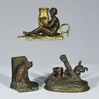 Three 19th C. bronze items