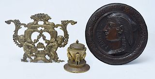 Three 19th C. bronze items