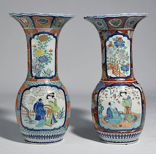 Pair of large Japanese Imari vases
