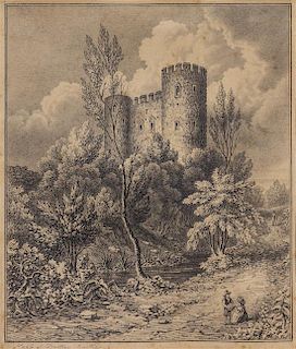 Thomas Girtin, (British, 1775-1802), Keep of Dudley Castle