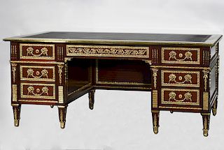 Empire style mahogany flat top desk