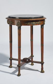 19th C. French Empire marble top round table