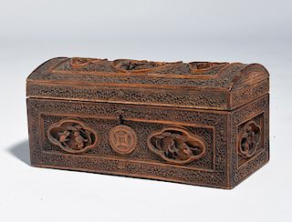 Carved Chinese dome top box