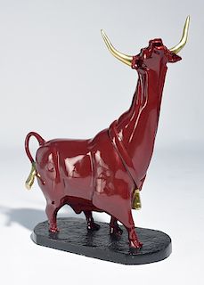 Bronze, “Ferdinand the Bull” in red patina