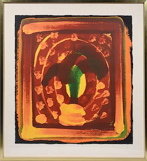 Howard Eliot Hodgkin (Br/Am 1932-2017) lithograph hand colored on hand made paper