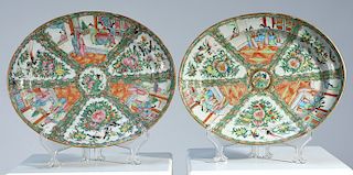 Two Rose medallion 16” oval platters