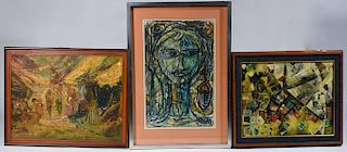 Three original Mid-Century Modern artworks