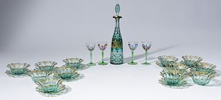 Collection of Moser or similar glass pieces