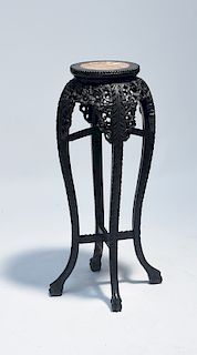 Chinese carved rosewood fern stand