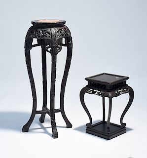 Two Chinese carved stands
